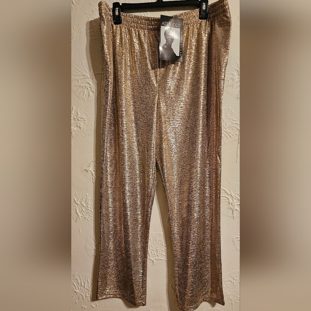 Attitudes By Renee Foil Pull On Pants XLP
